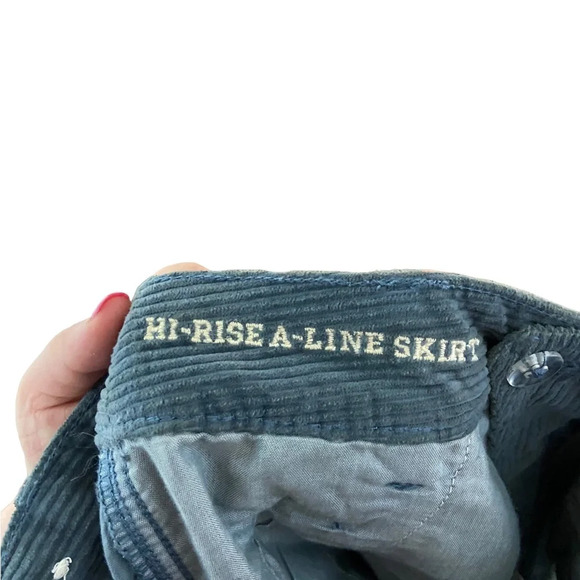 American Eagle Blue Gray A Line Hi Rise Skirt Size 4 - Picture 6 of 7